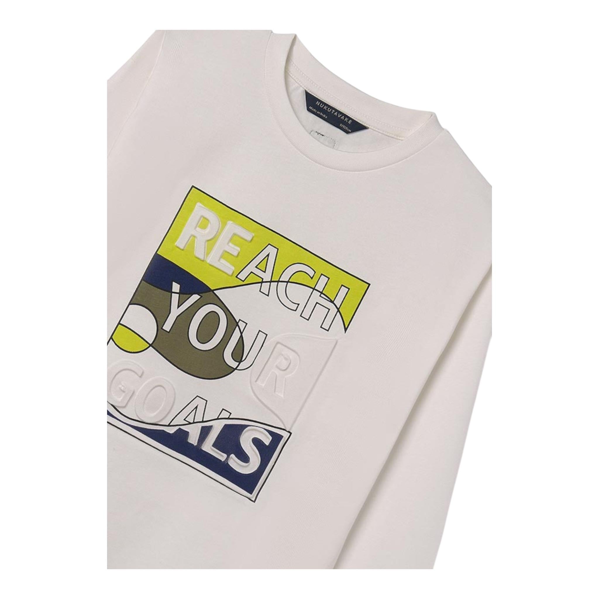 NUKUTAVAKE shirt girocollo tinta unita con stampa Bianco per Bambino 7081 BIANCO NUKUTAVAKE