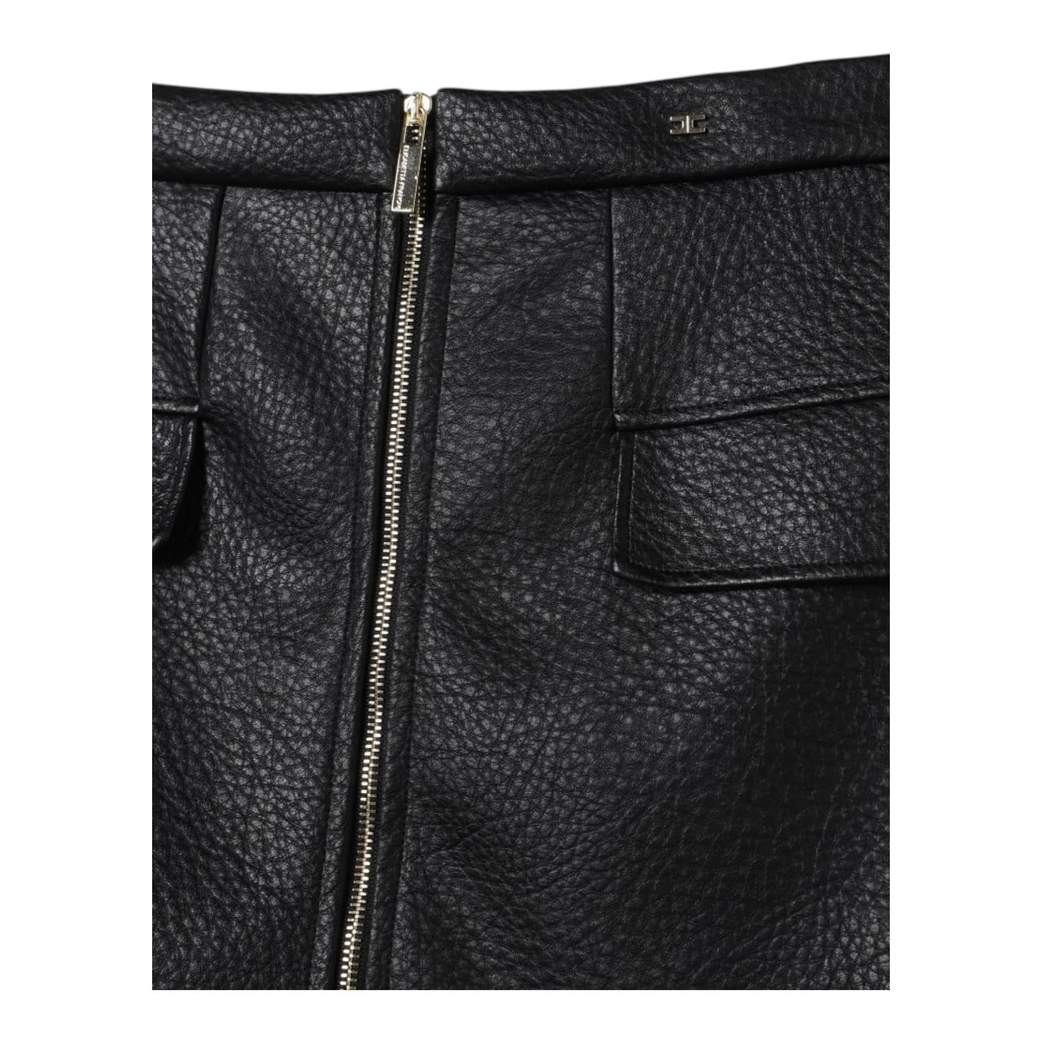 ELISABETTA FRANCHI gonna tinta unita in ecopelle Nero per Bambina EFG169 NERO ELISABETTA FRANCHI