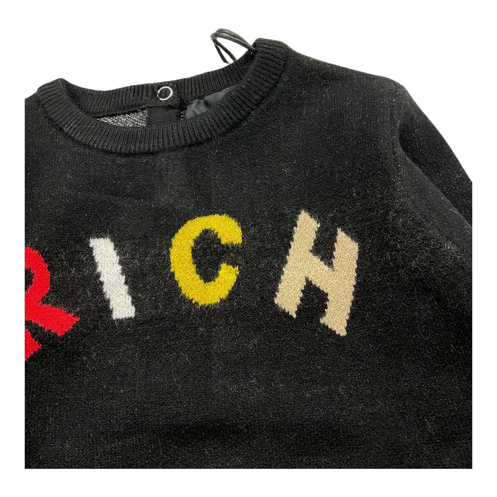JOHN RICHMOND maglia tinta unita girocollo con stampa Nero per Neonato RIA24068MAXX NERO JOHN RICHMOND