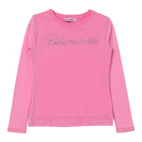 MISS BLUMARINE shirt girocollo tinta unita cn maniche velate Rosa per Bambina IF3071 ROSA MISS BLUMARINE