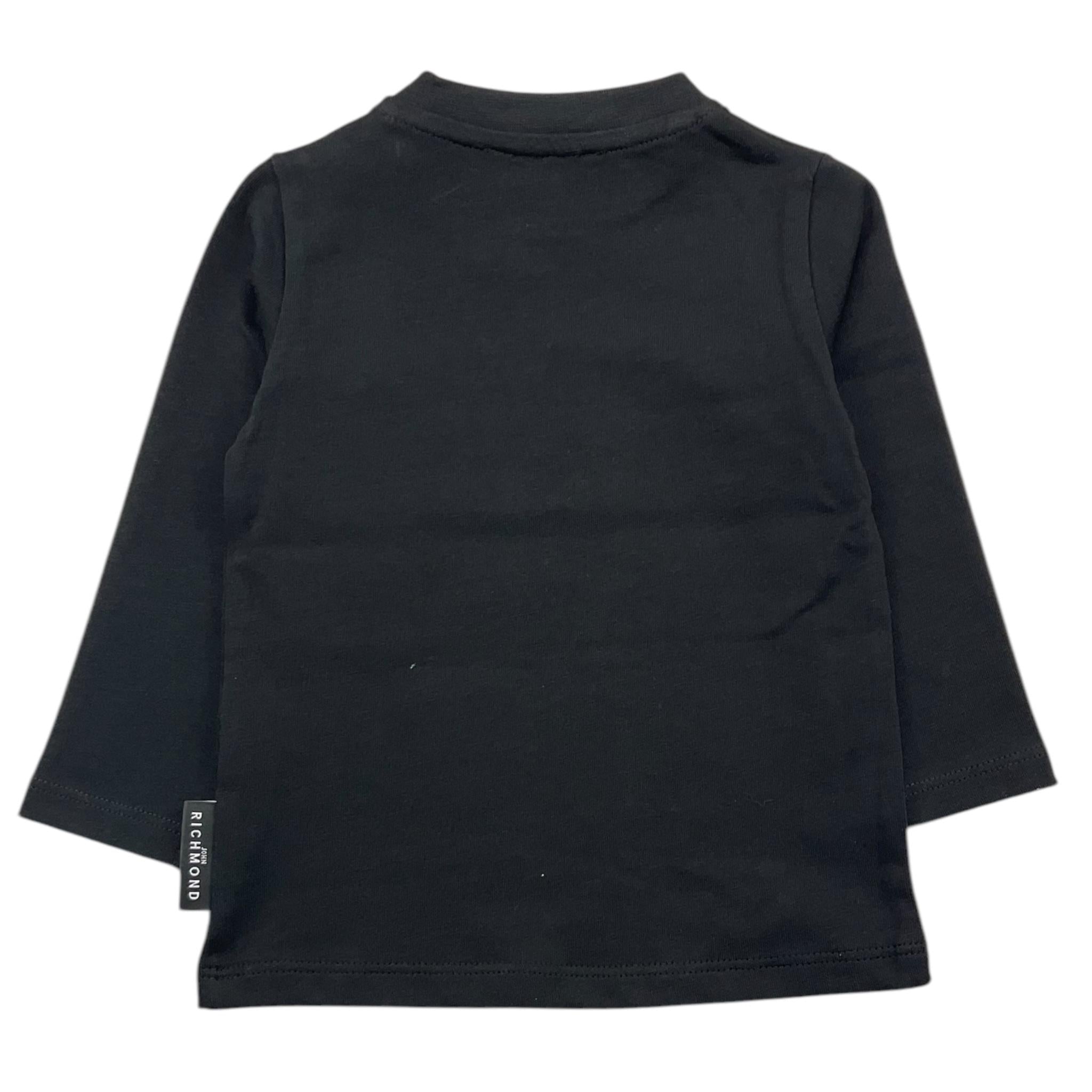 JOHN RICHMOND shirt girocollo tinta unita con stampa logo Nero per Neonato RIA25004TS NERO JOHN RICHMOND