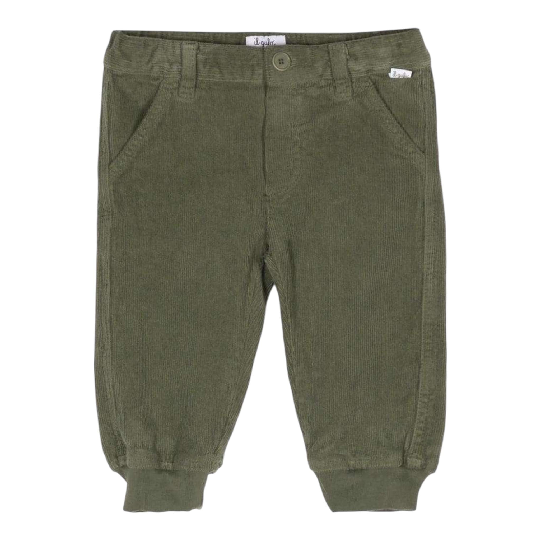 IL GUFO pantalone tinta unita con girovita regolabile Verde per Neonato A24PL050V6019 VERDE IL GUFO