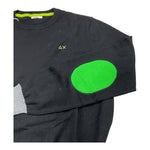 SUN68 maglia girocollo tinta unita con logo e toppe Nero per Bambino K44327XX NERO SUN68