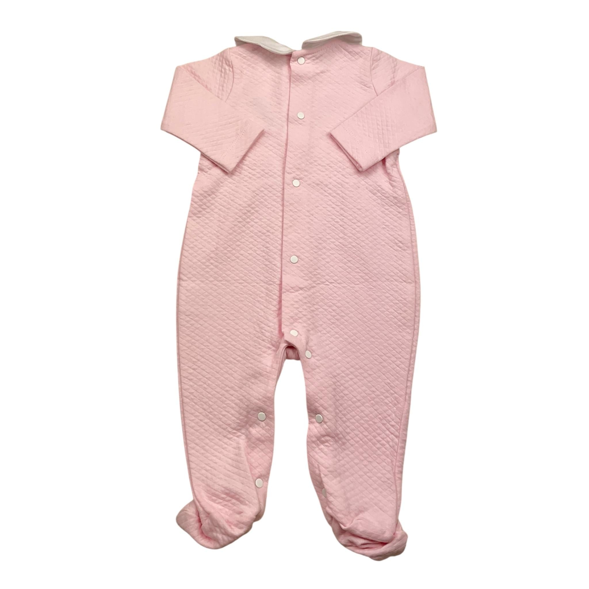 BABIDU tutina tinta unita con colletto Rosa per Neonata 18190 ROSA BABIDU