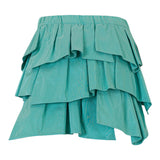 DOU DOU gonna tinta unita con balze ed elastico in vita Verde acqua per Bambina DV7A91 VERDE ACQUA DOU DOU