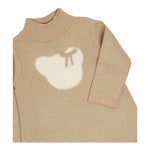 LIU JO abito in maglia collo alto tinta unita con stampa Oro per Neonata KF4071N ORO LIU JO