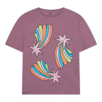 STELLA McCARTNEY t-shirt girocollo tinta unita con stampa Viola per Bambina TV8B31 VIOLA STELLA McCARTNEY