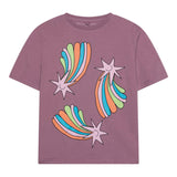 STELLA McCARTNEY t-shirt girocollo tinta unita con stampa Viola per Bambina TV8B31 VIOLA STELLA McCARTNEY