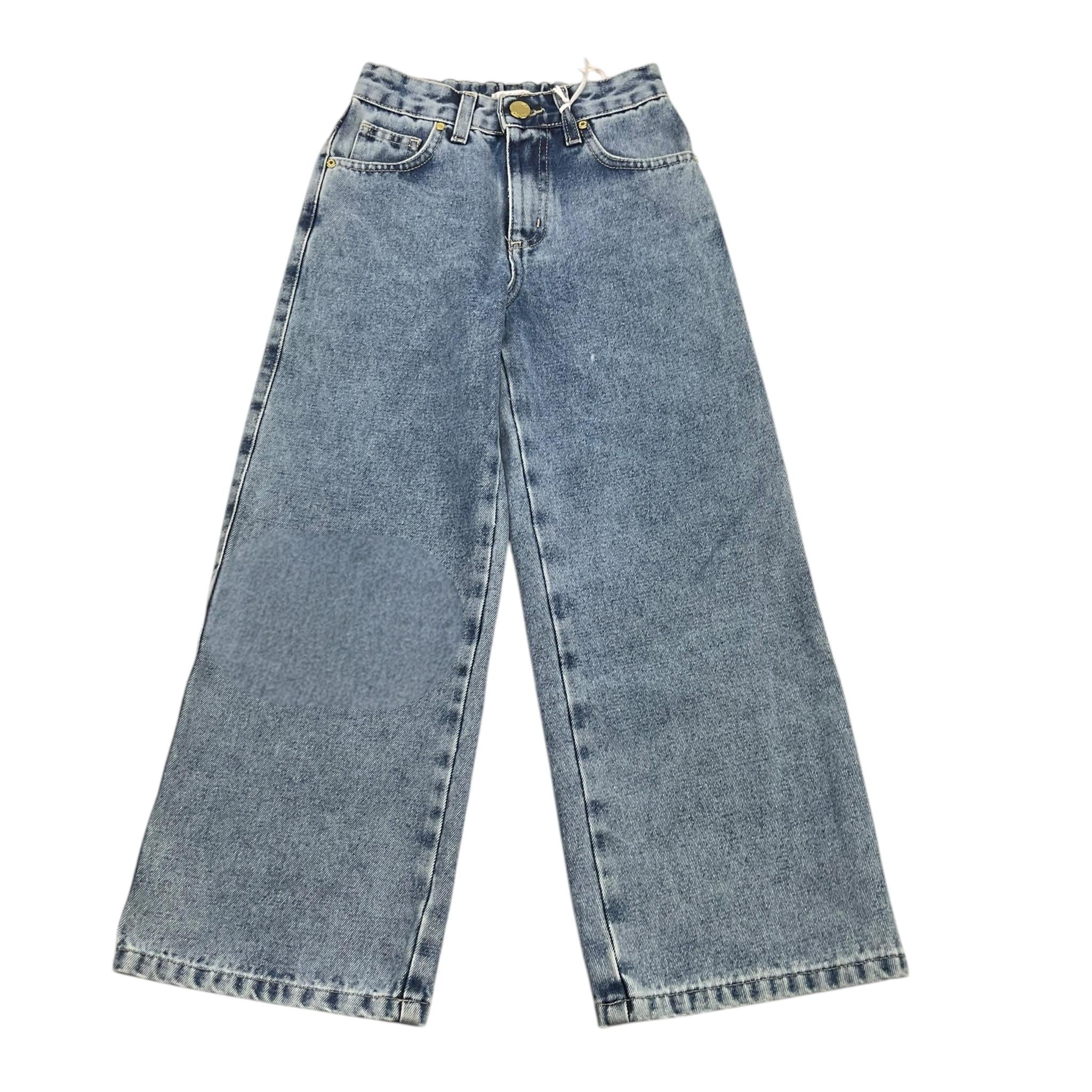 LU LU BY MISS GRANT jeans tinta unita modello a palazzo Azzurro per Bambina LL3118 AZZURRO LU LU BY MISS GRANT