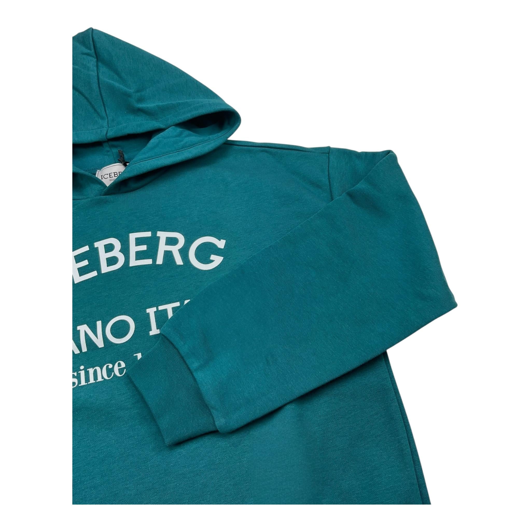 ICEBERG felpa chiusa con cappuccio tinta unita Verde per Bambino MFICE5335JXX VERDE ICEBERG