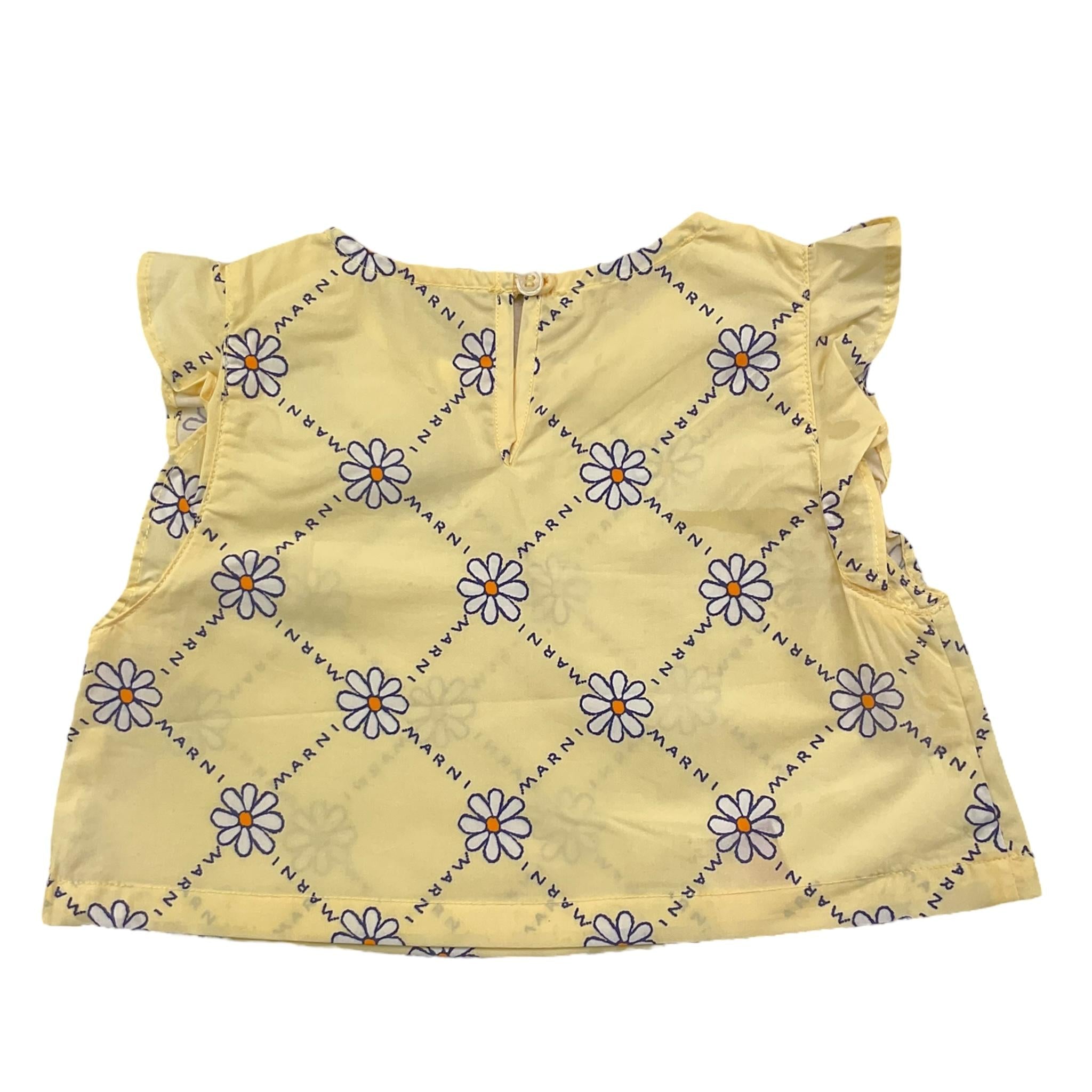 Marni Camicia Tinta Unita Con Fantasia Margherite Giallo Per Neonata M00710M00PA GIALLO MARNI