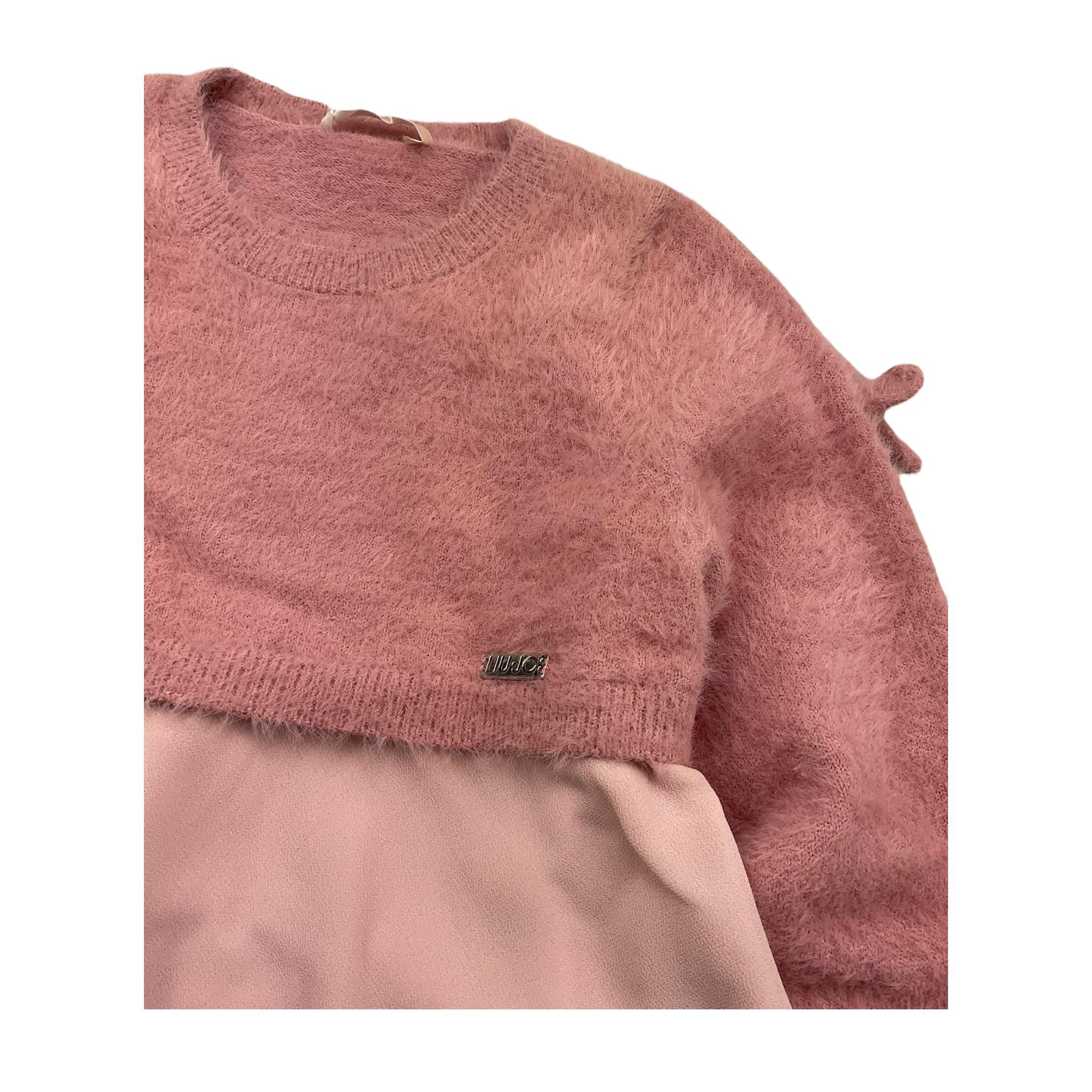 LIU JO abito manica lunga tinta unita Rosa per Bambina KF4097XX ROSA LIU JO