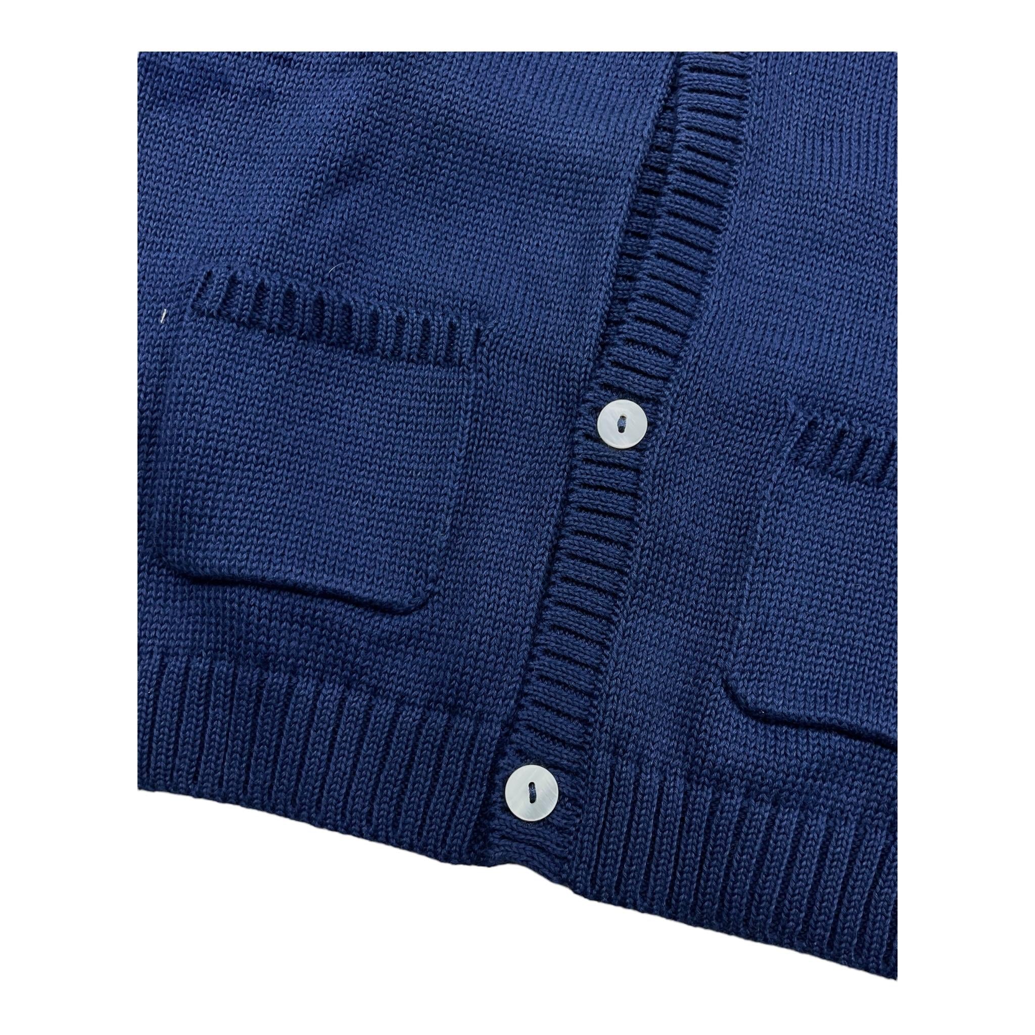LITTLE BEAR cardigan tinta unita con bottoni in contrasto Blu per Bambino 7242 BLU LITTLE BEAR