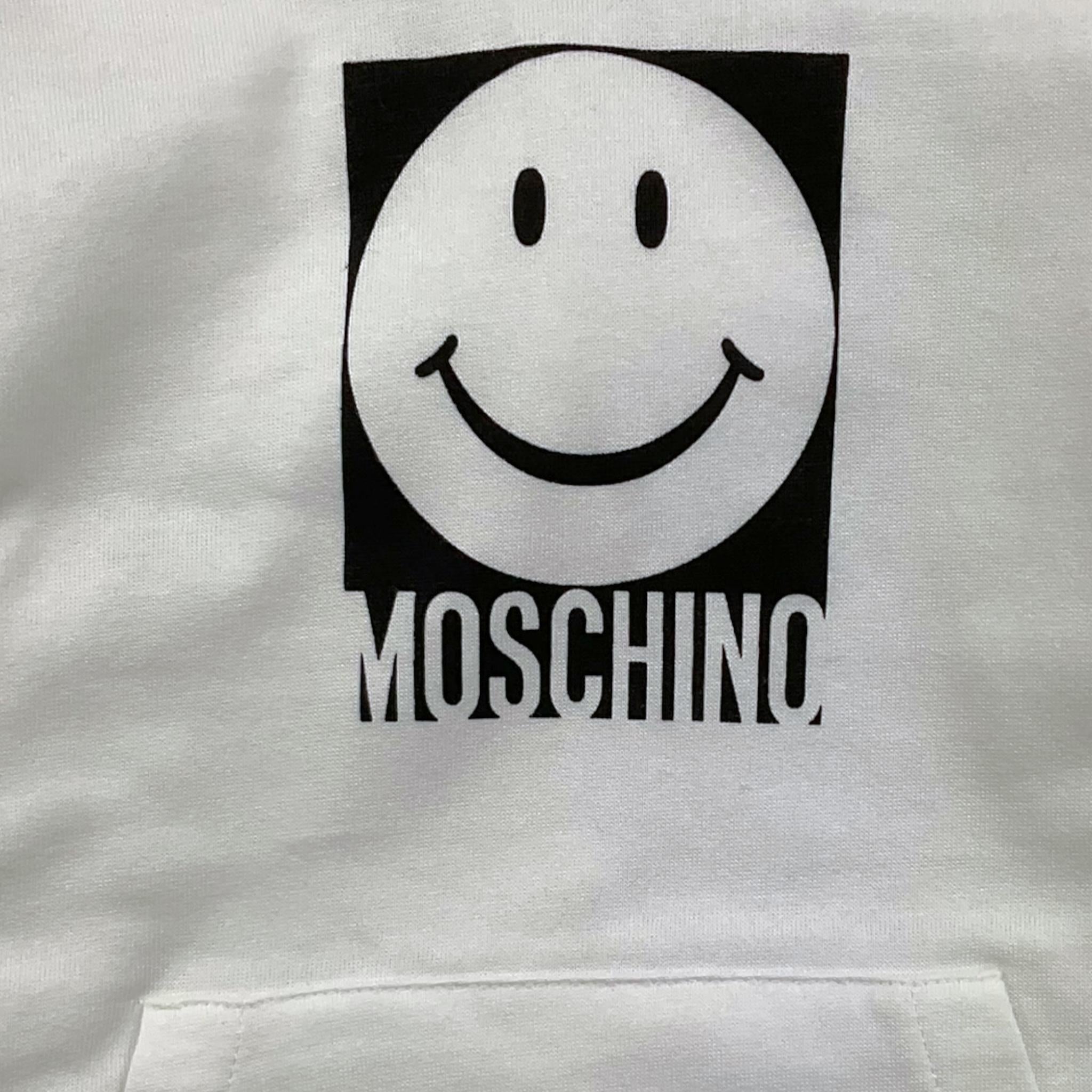 MOSCHINO felpa tinta unita con cappuccio e stampa Bianco per Bambino HUF09A BIANCO MOSCHINO