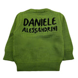 DANIELE ALESSANDRINI cardigan tinta unita con logo Verde per Neonato 1291W00060X VERDE DANIELE ALESSANDRINI