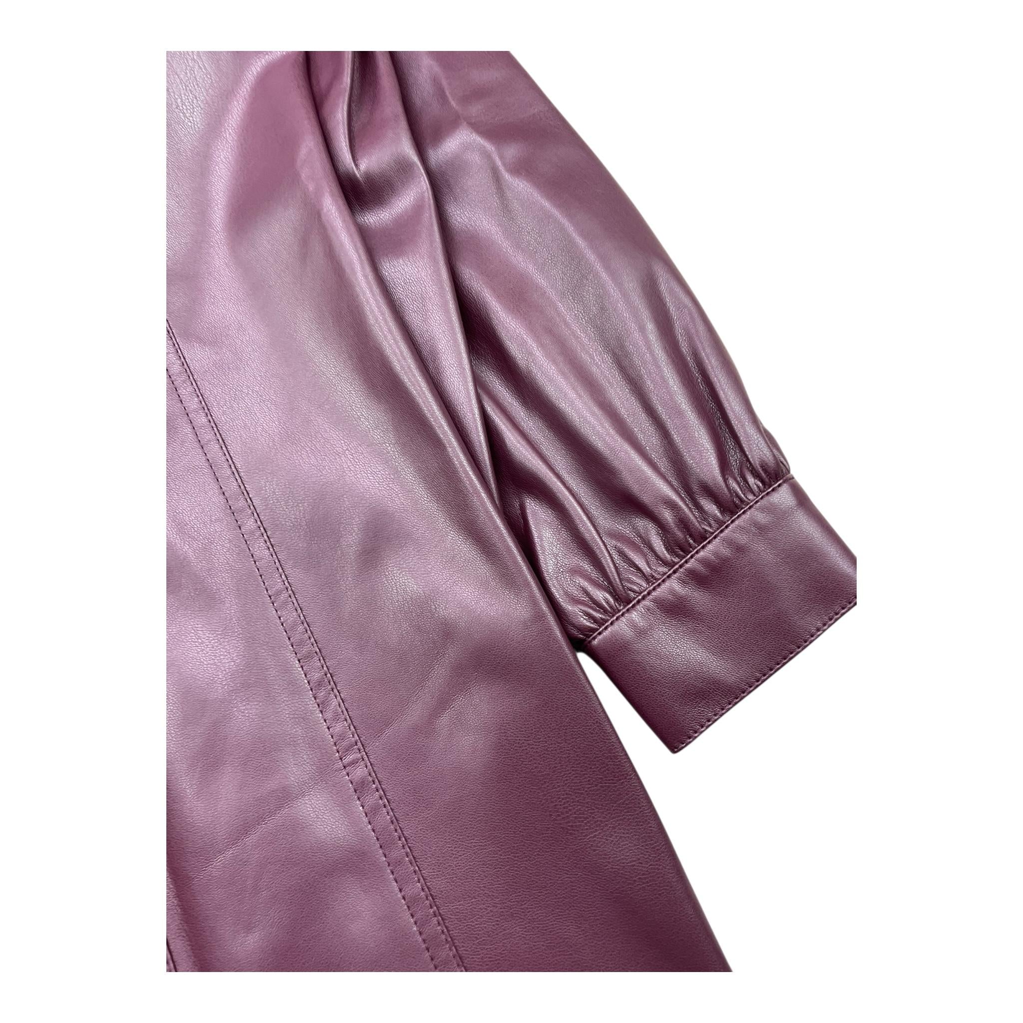 LIU JO abito tinta unita modello camicia in ecopelle Viola per Bambina GF3020 VIOLA LIU JO