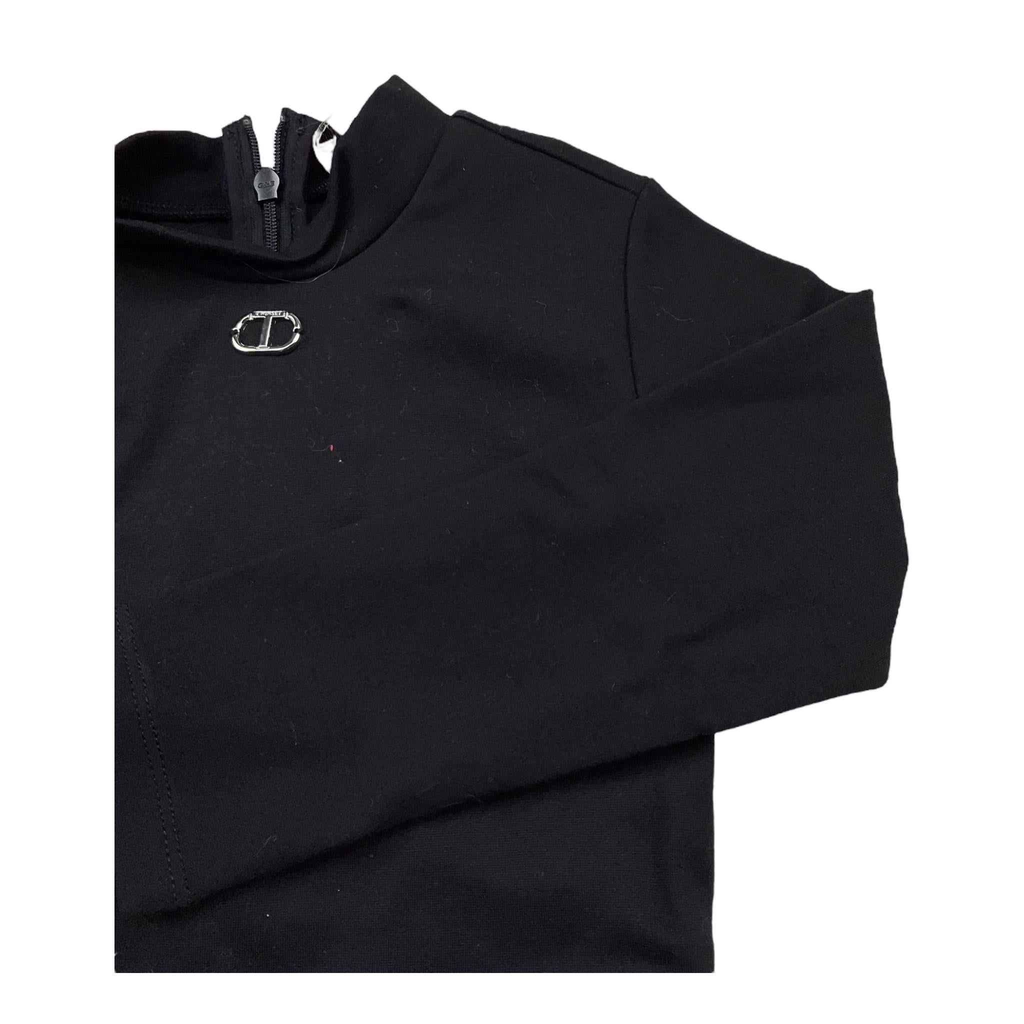 TWINSET abito manica lunga tinta unita con gonna in contrasto Nero per Neonata 242GJ2052 NERO TWINSET