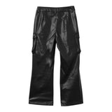 TWINSET pantalone tinta unita in ecopelle Nero per Bambina 242GJ2154XX NERO TWINSET