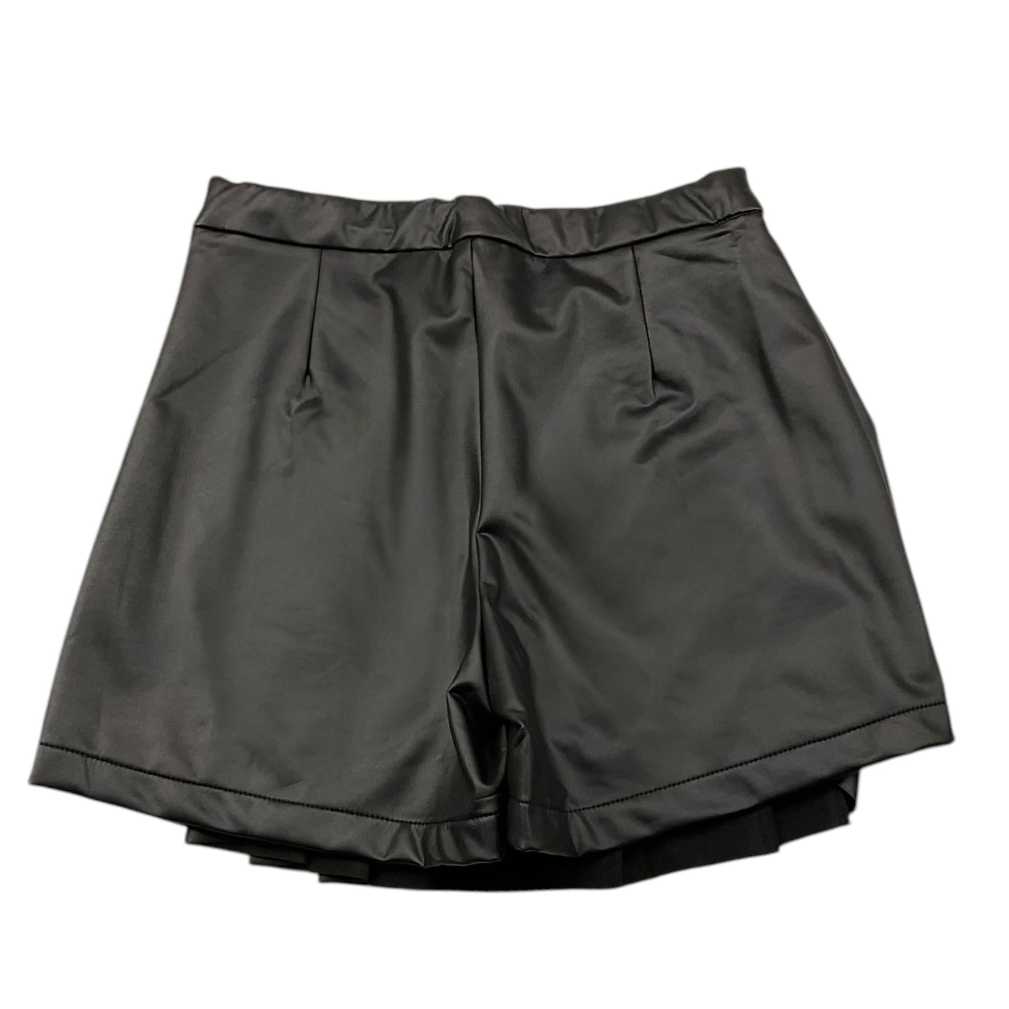 SARABANDA short in ecopelle tinta unita Nero per Bambina 07686 NERO SARABANDA