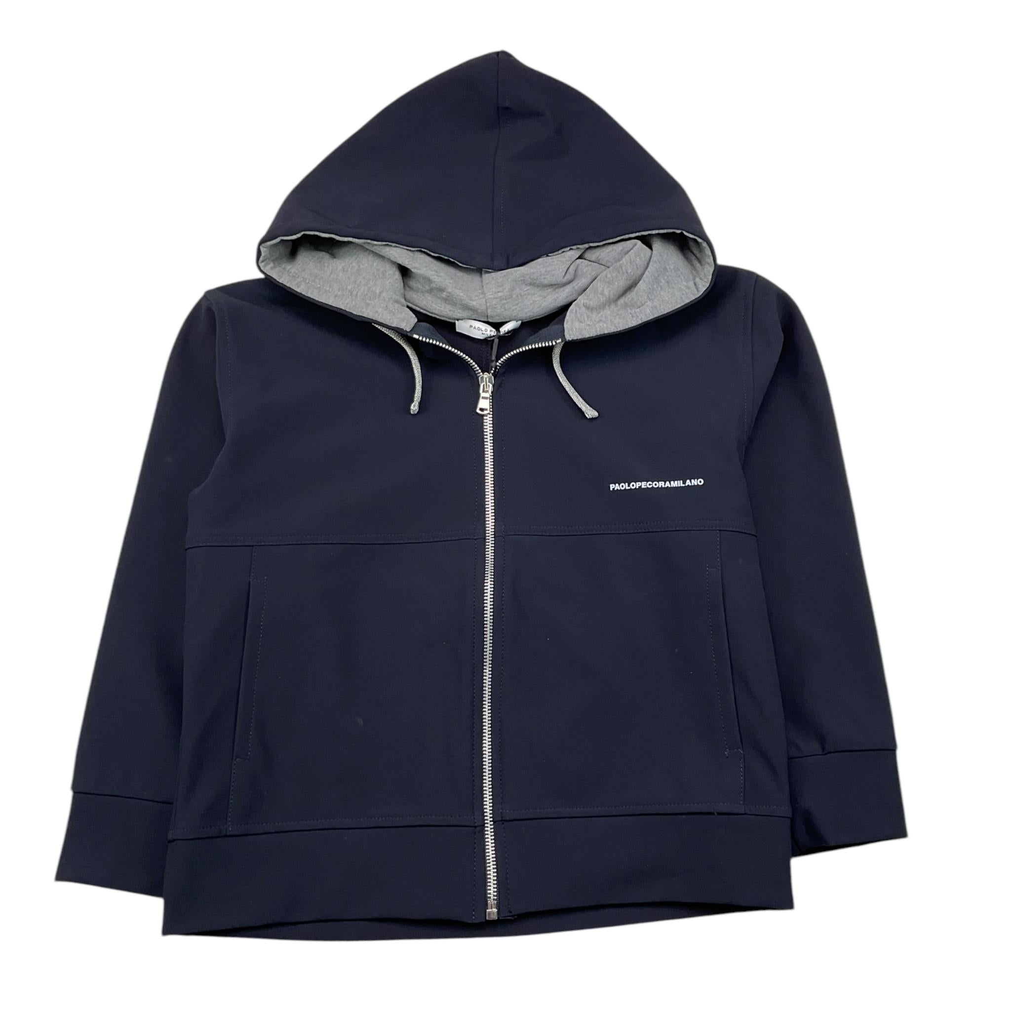 PAOLO PECORA felpa con zip e cappuccio tinta unita Blu per Bambino PP4130 BLU PAOLO PECORA