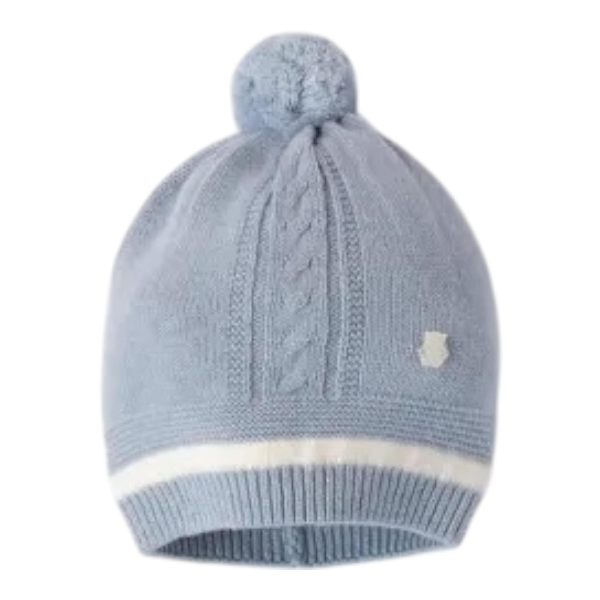 MINI BANDA cappello tinta unita con pon pon Azzurro per Neonato 3A303 AZZURRO MINI BANDA