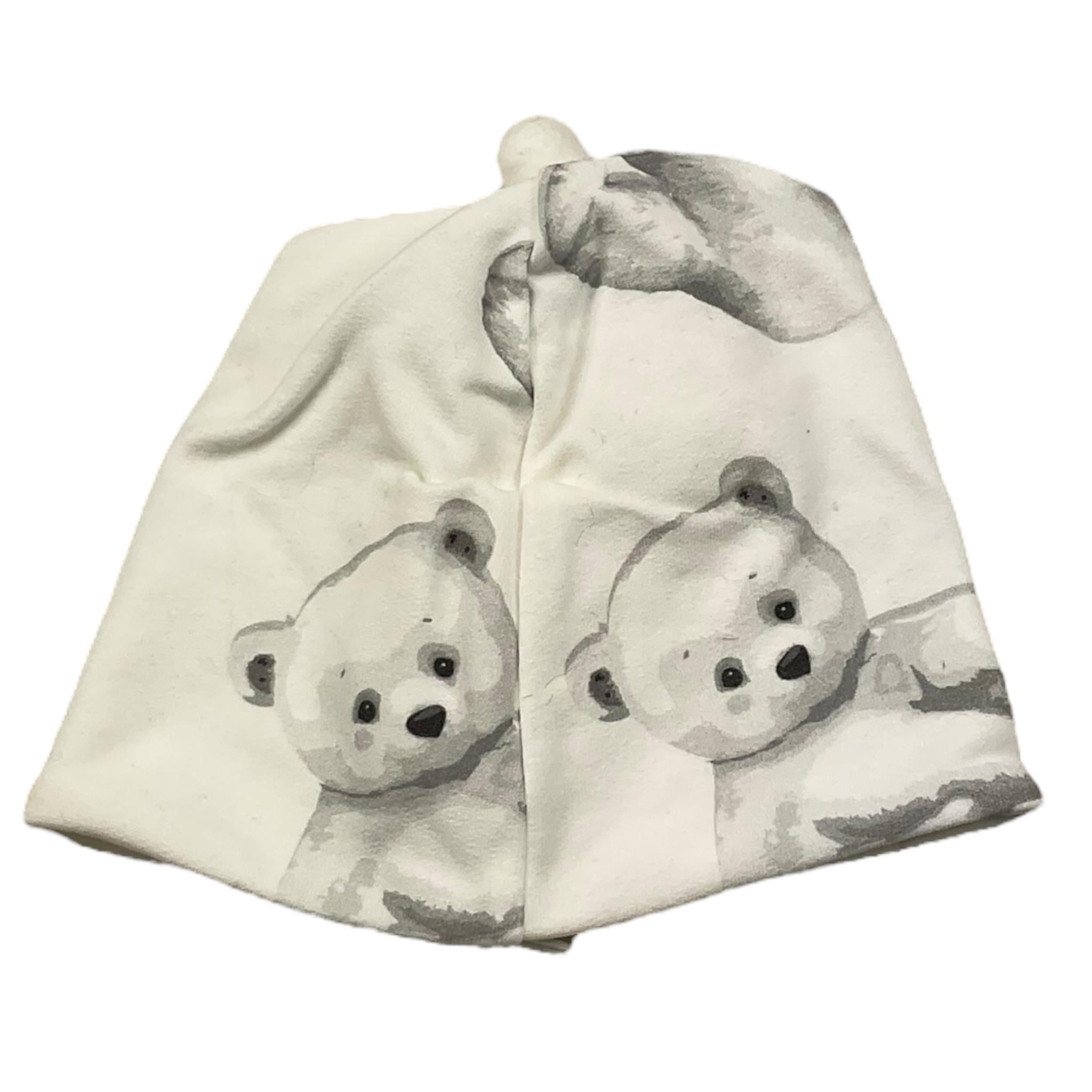 LE BEBE' cappello tinta unita cn stampe orsi Bianco per Neonato LBB5113 BIANCO LE BEBE'
