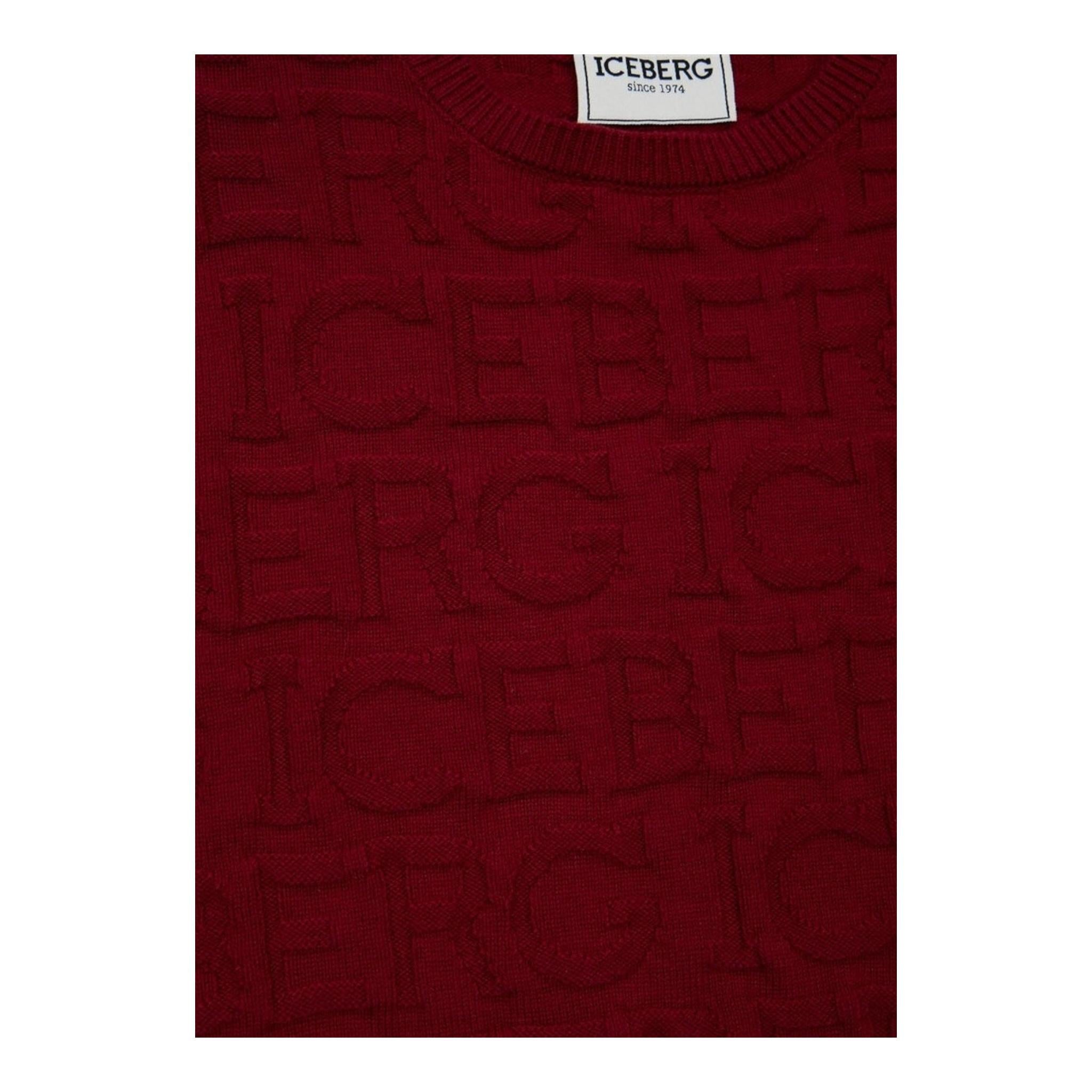 ICEBERG maglia girocollo tinta unita logata Rosso per Bambino MGICE5307J ROSSO ICEBERG