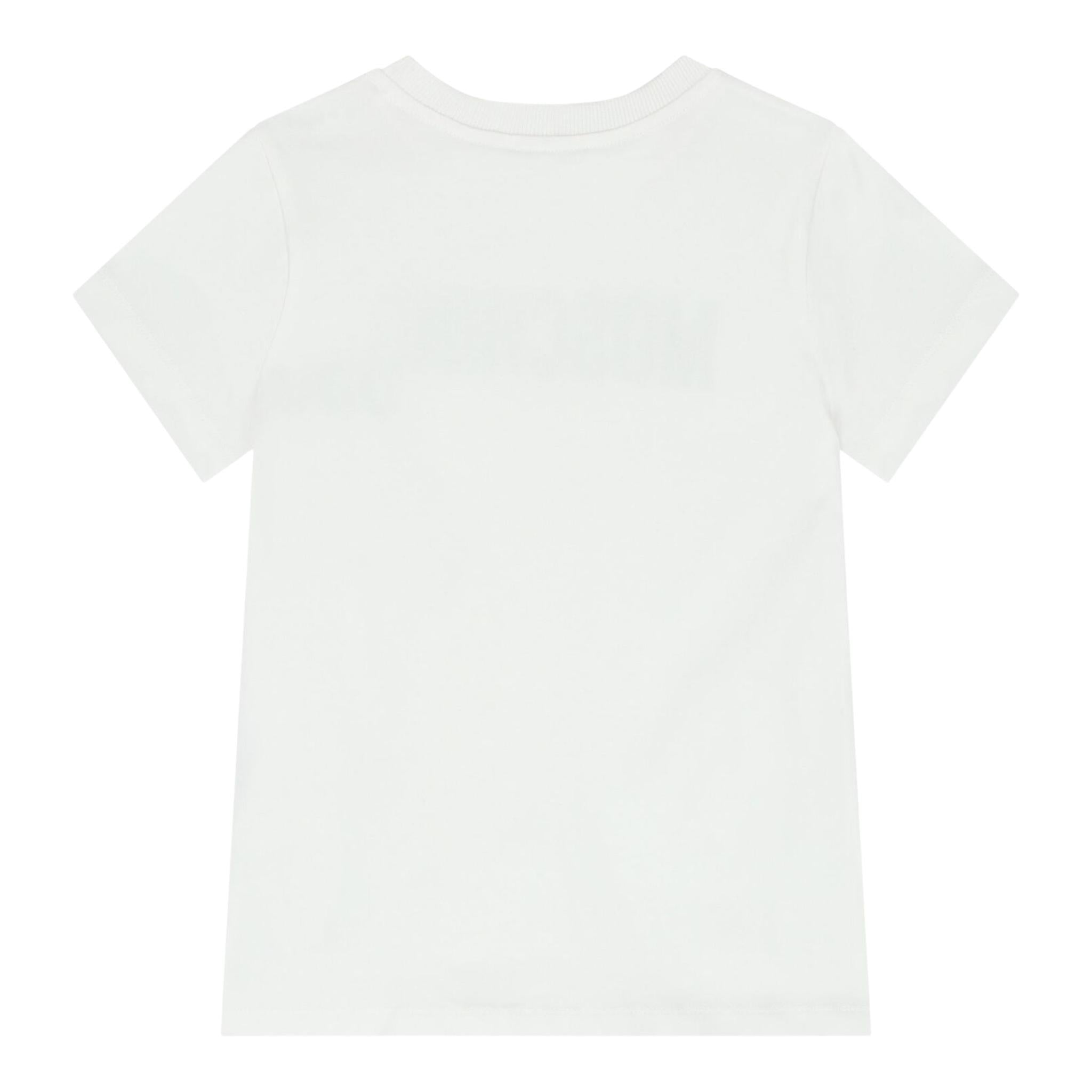 MOSCHINO t-shirt girocollo tinta unita con stampa Bianco per Bambino HUM052 BIANCO MOSCHINO