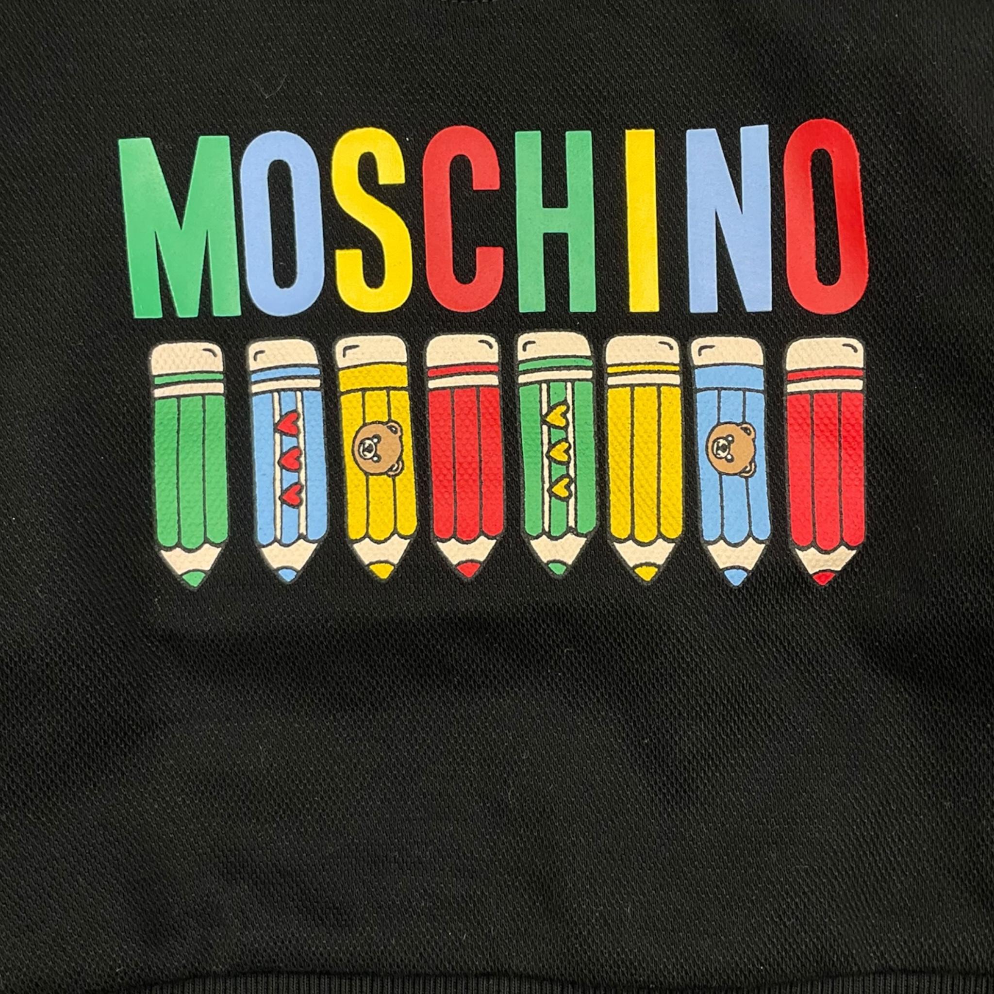MOSCHINO completo 2pz tinta unita felpa-pantalone Nero per Neonato MUK05F NERO MOSCHINO