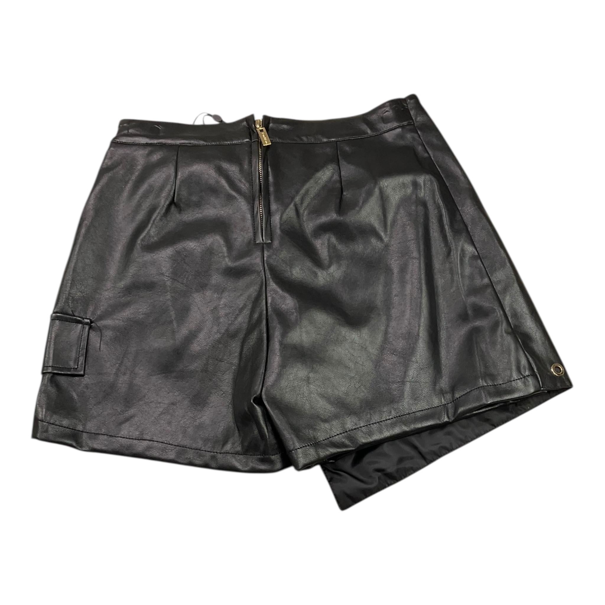 FUN & FUN short in ecopelle tinta unita traforato Nero per Bambina FNJSO15857 NERO FUN & FUN