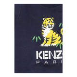 KENZO felpa girocollo tinta unita con stampa Blu per Neonato K60516 BLU KENZO
