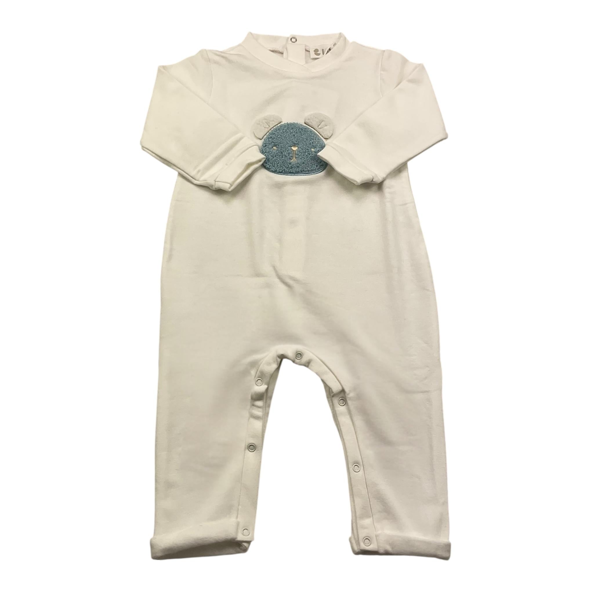 LALALU' tutina manica lunga in ciniglia con stampa in contrasto Bianco per Neonato TFL1N BIANCO LALALU'