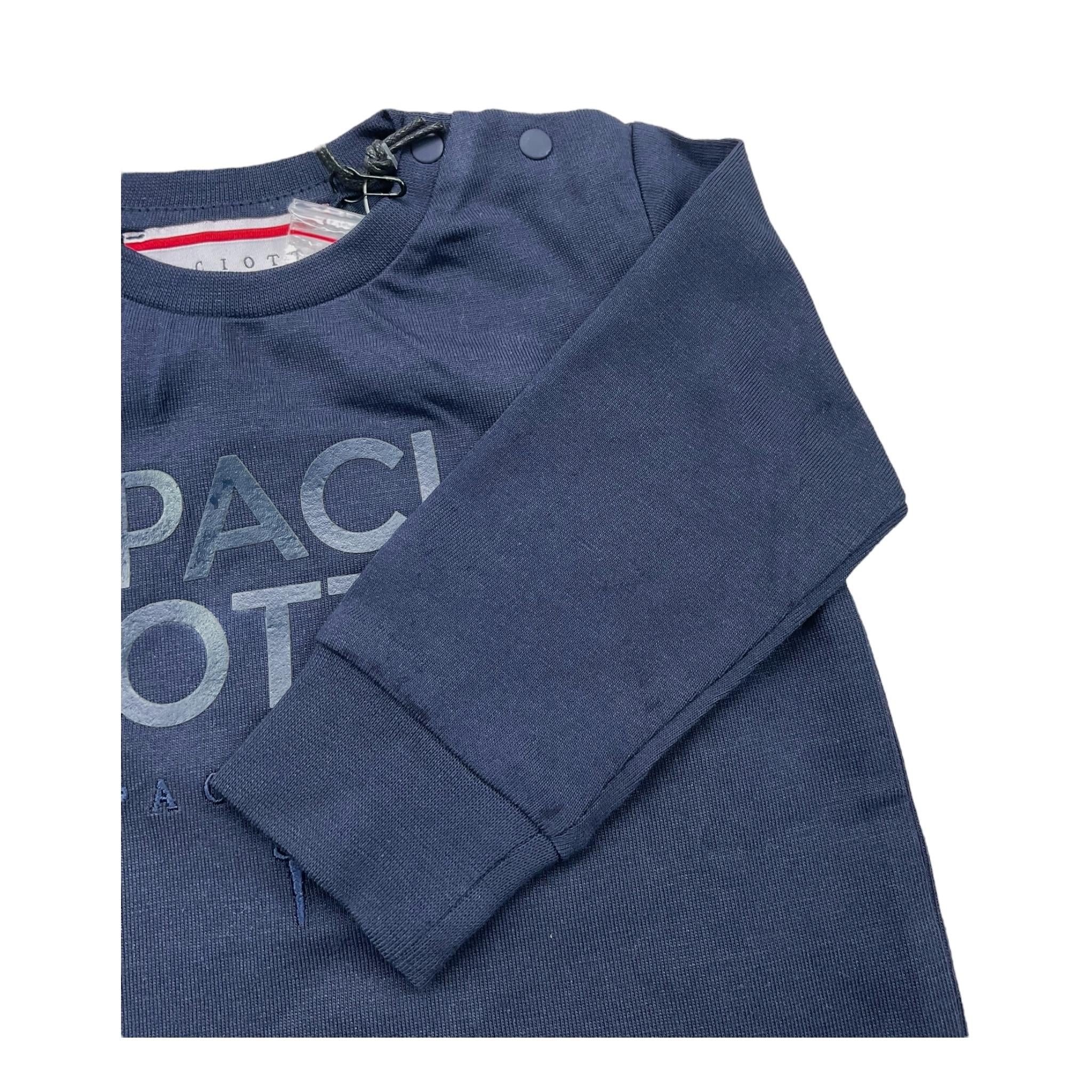 CESARE PACIOTTI shirt girocollo tinta unita con stampa Blu per Neonato TSP4363B BLU CESARE PACIOTTI