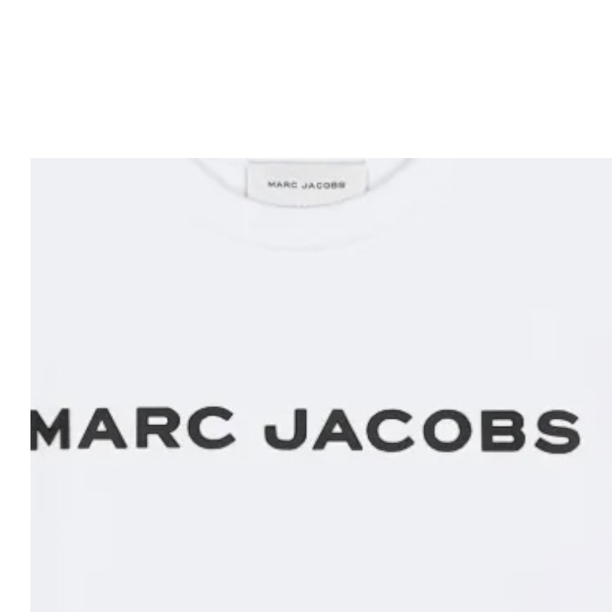 MARC JACOBS t-shirt girocollo tinta unita con logo Bianco per Bambino W60317J BIANCO MARC JACOBS