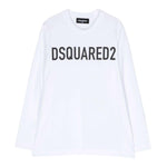 DSQUARED2 shirt girocollo tinta unita cn logo Bianco per Bambino DQ1478 BIANCO DSQUARED2