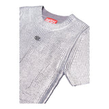 DIESEL abito mezza manica girocollo tinta unita con logo Grigio per Bambina J02068 GRIGIO DIESEL
