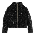 HERNO giubbino tinta unita cn cappuccio e paillettes Nero per Bambina PI000174GX NERO HERNO