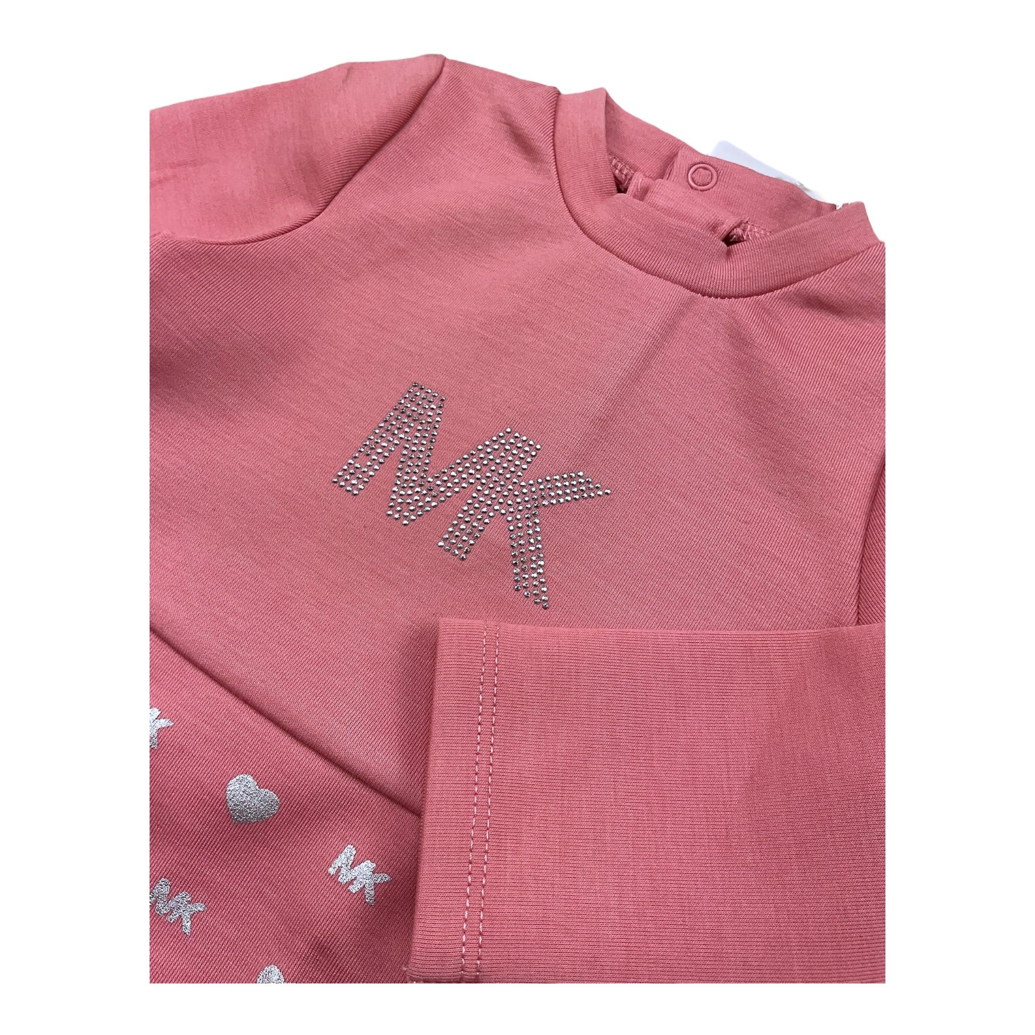 MICHAEL KORS abito manica lunga tinta unita Rosa per Neonata R30127 ROSA MICHAEL KORS