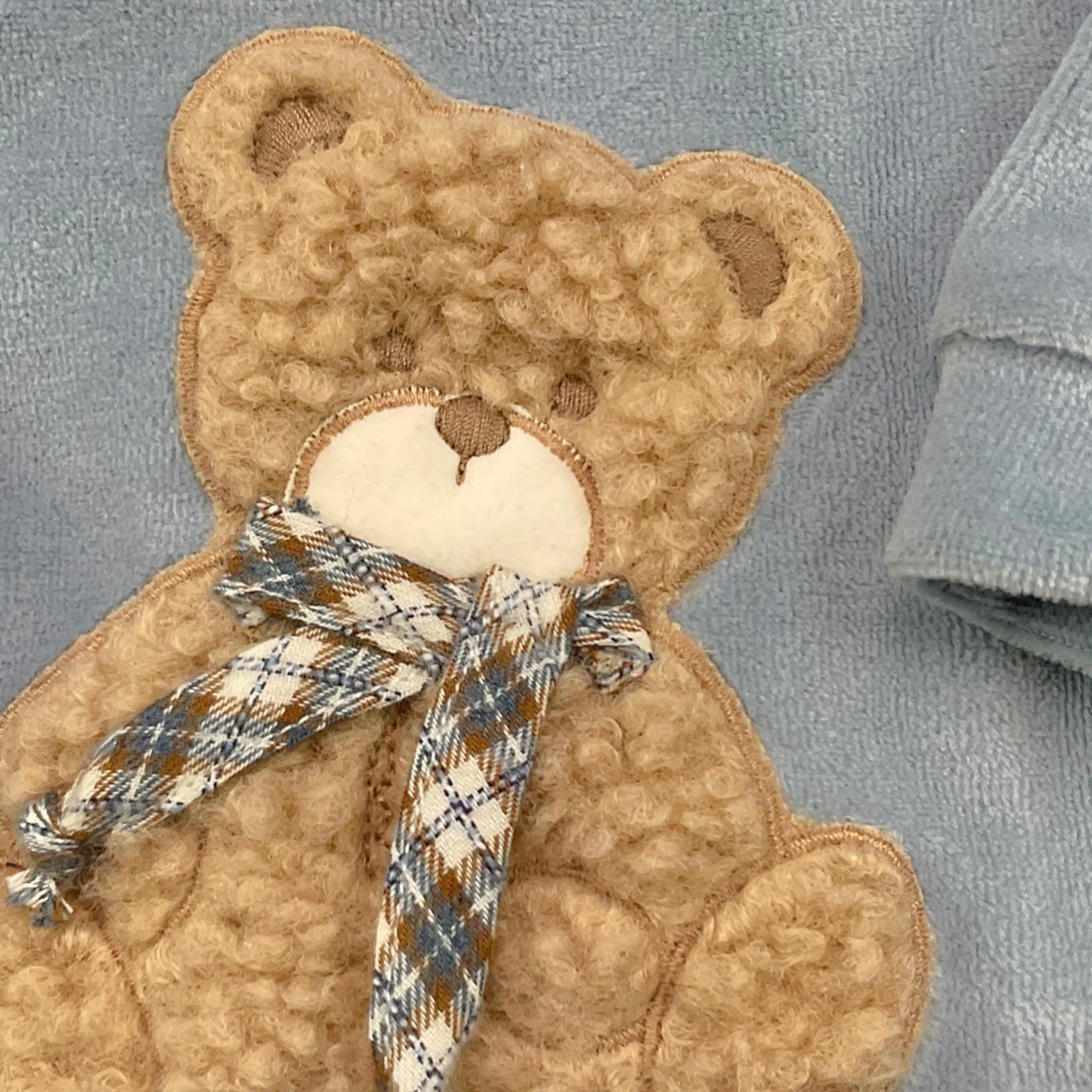 MARLU' tutina tinta unita con stampa Azzurro per Neonato IG5514M AZZURRO MARLU'