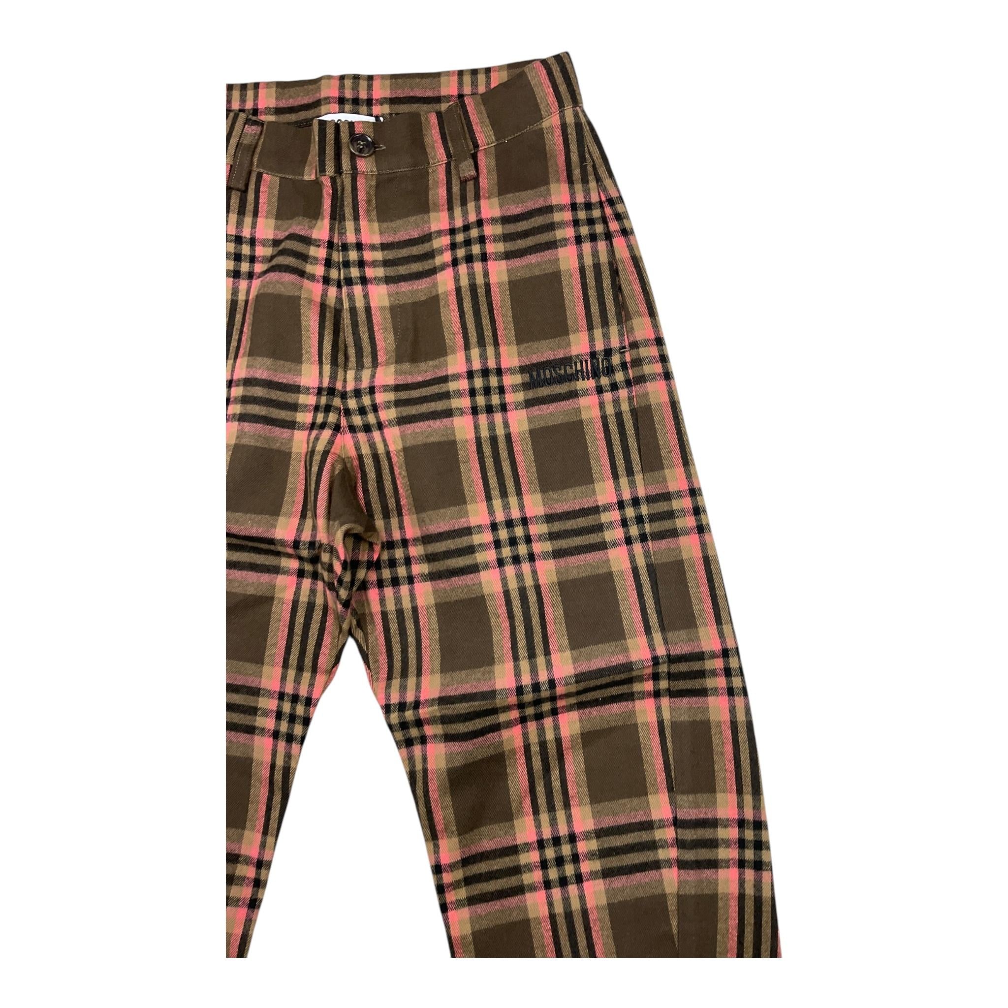 MOSCHINO pantalone tinta unita con fantasia a quadri Marrone per Bambina HUP08P MARRONE MOSCHINO