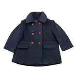 TRUSSARDI cappotto tinta unita con bottoni in contrasto Blu per Neonata TIA25203GC BLU TRUSSARDI