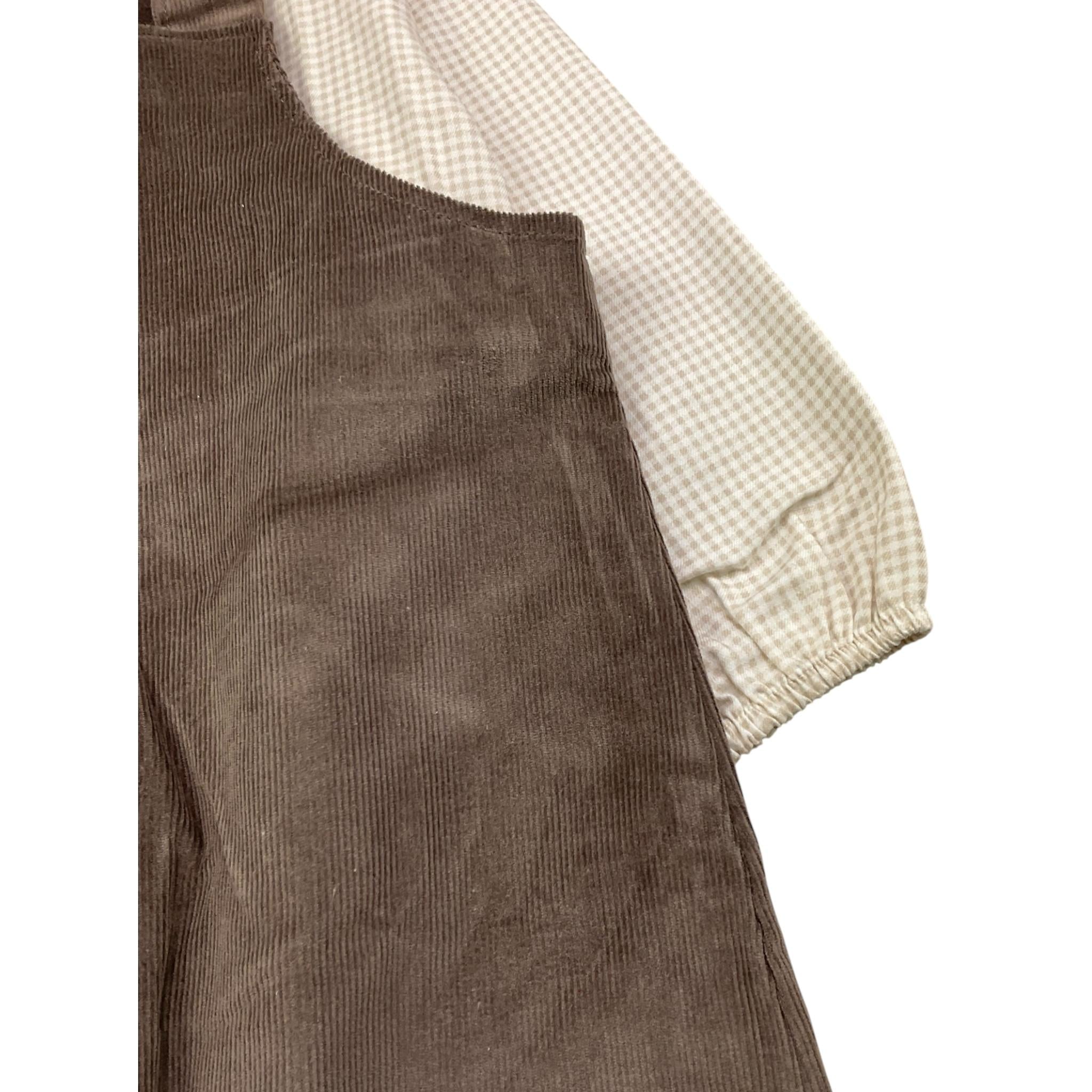 CALAMARO completo 2pz camicia-salopette bicolore Panna/marrone per Bambino 11064 PANNA/MARRONE CALAMARO