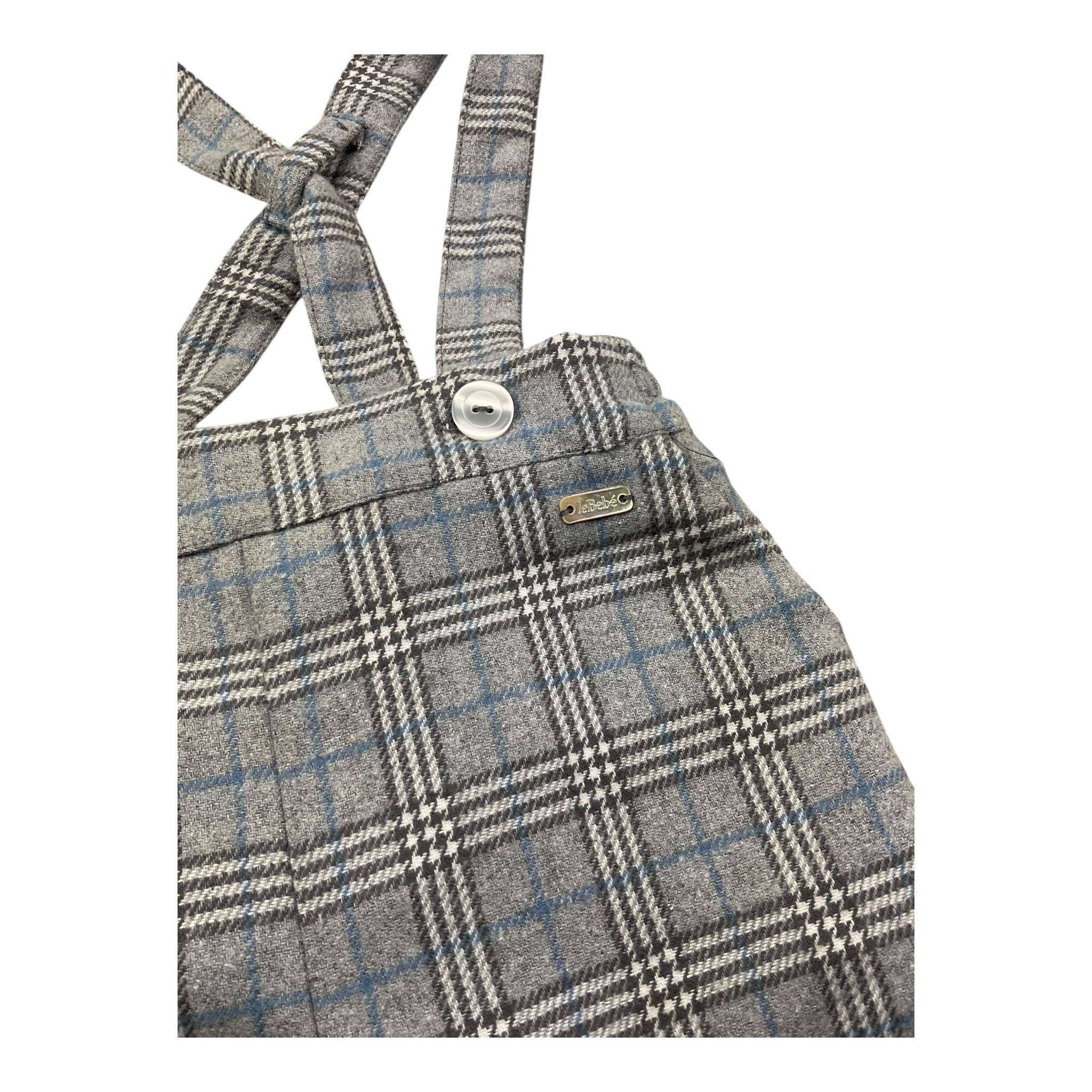 LE BEBE' salopettes tinta unita con fantasia a righe Grigio per Neonato LBB5219 GRIGIO LE BEBE'
