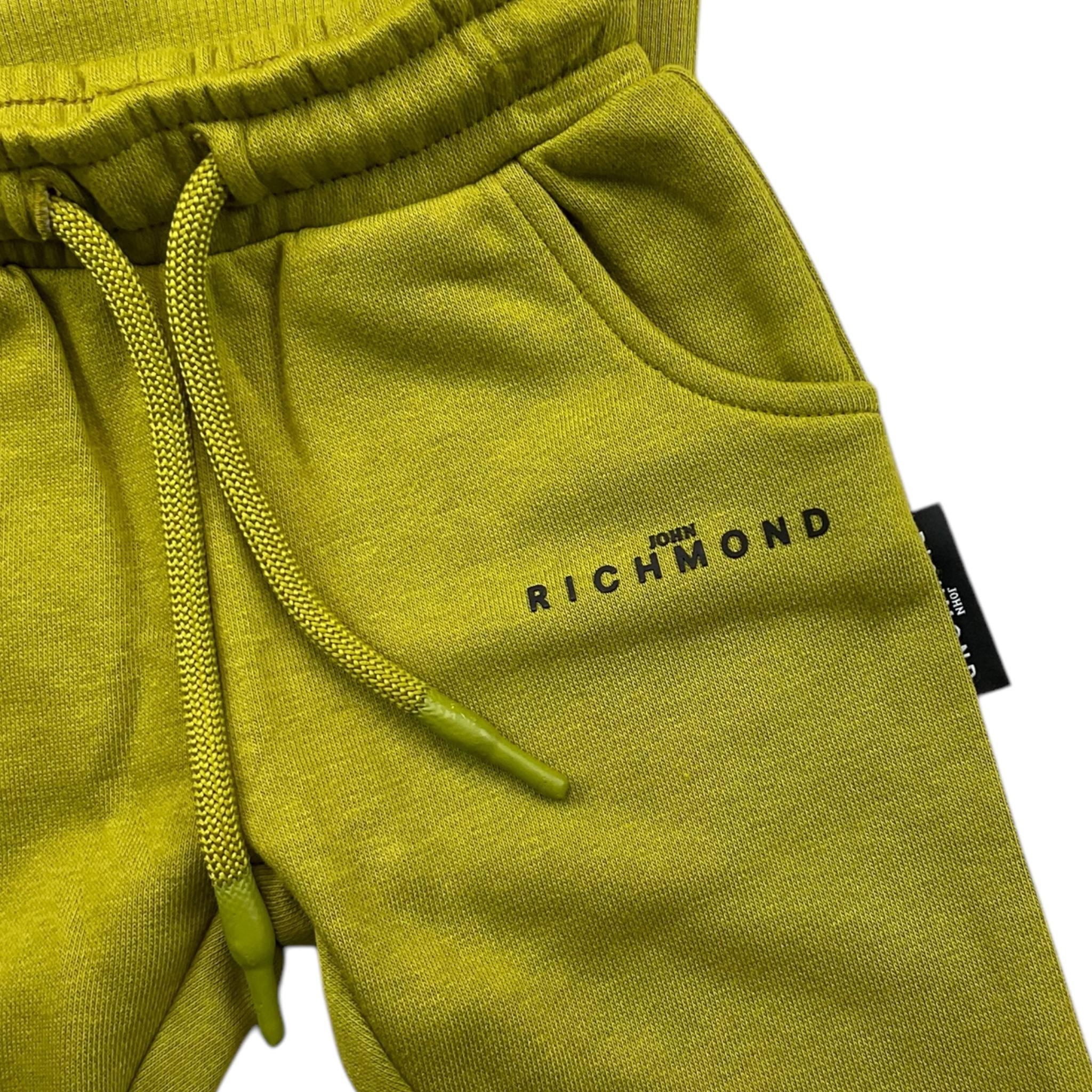 JOHN RICHMOND completo 2pz tinta unita felpa-pantalone Verde acido per Neonato RIA25003CF VERDE ACIDO JOHN RICHMOND