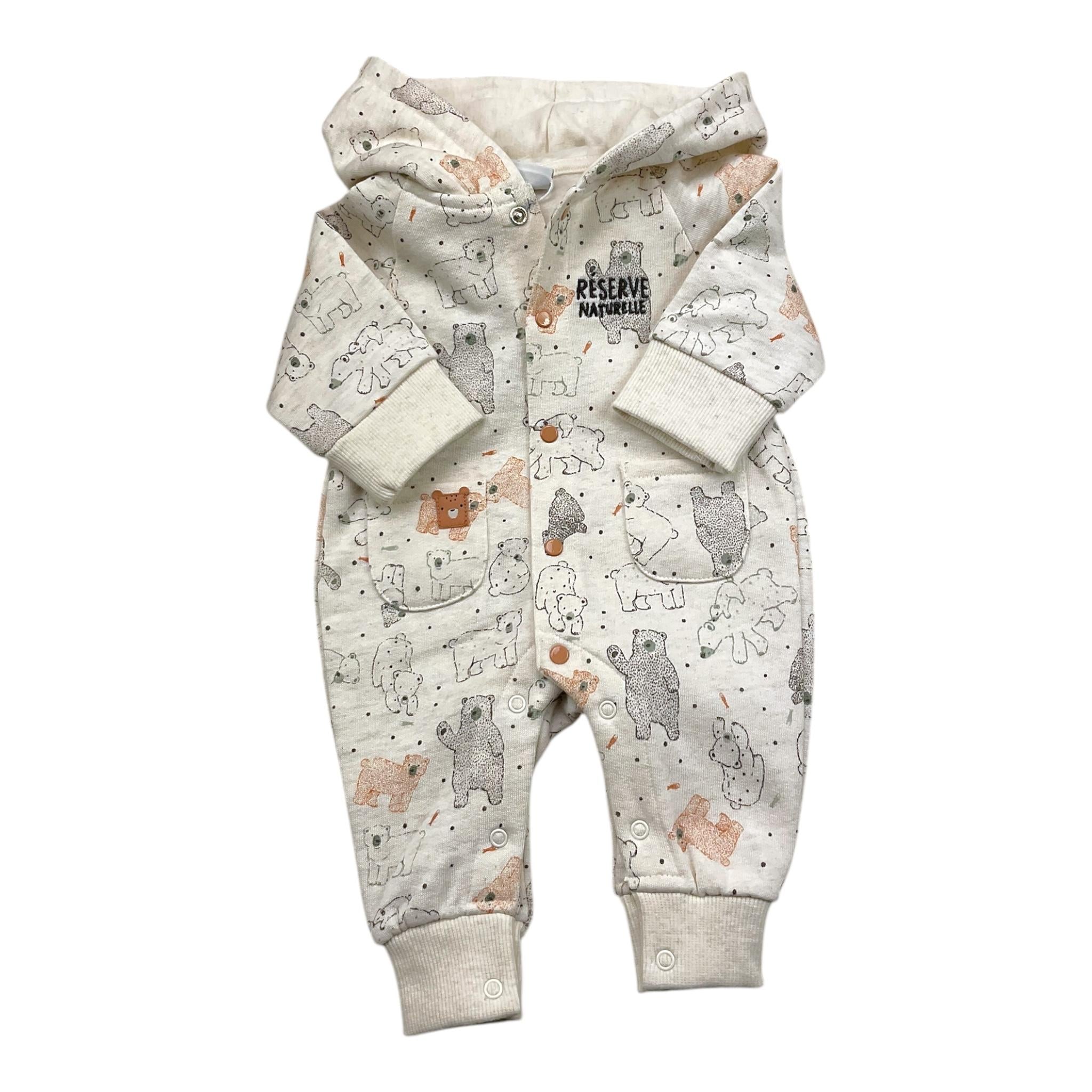 MINI YATSI tutina tinta unita cn stampa orsi e capuccio Panna per Neonato 24433410 PANNA MINI YATSI