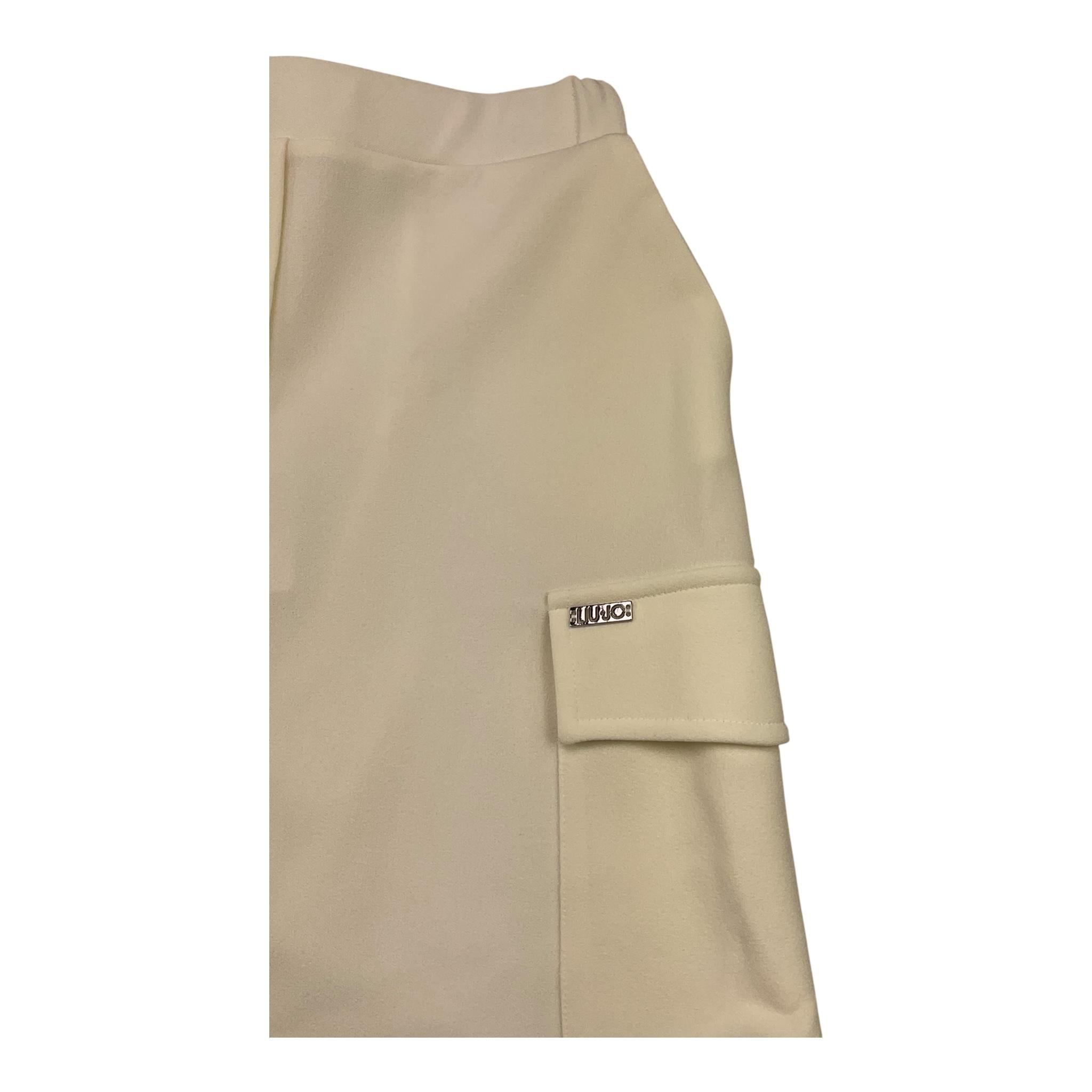LIU JO pantalone tinta unita con tasconi Panna per Bambina KF4082X PANNA LIU JO