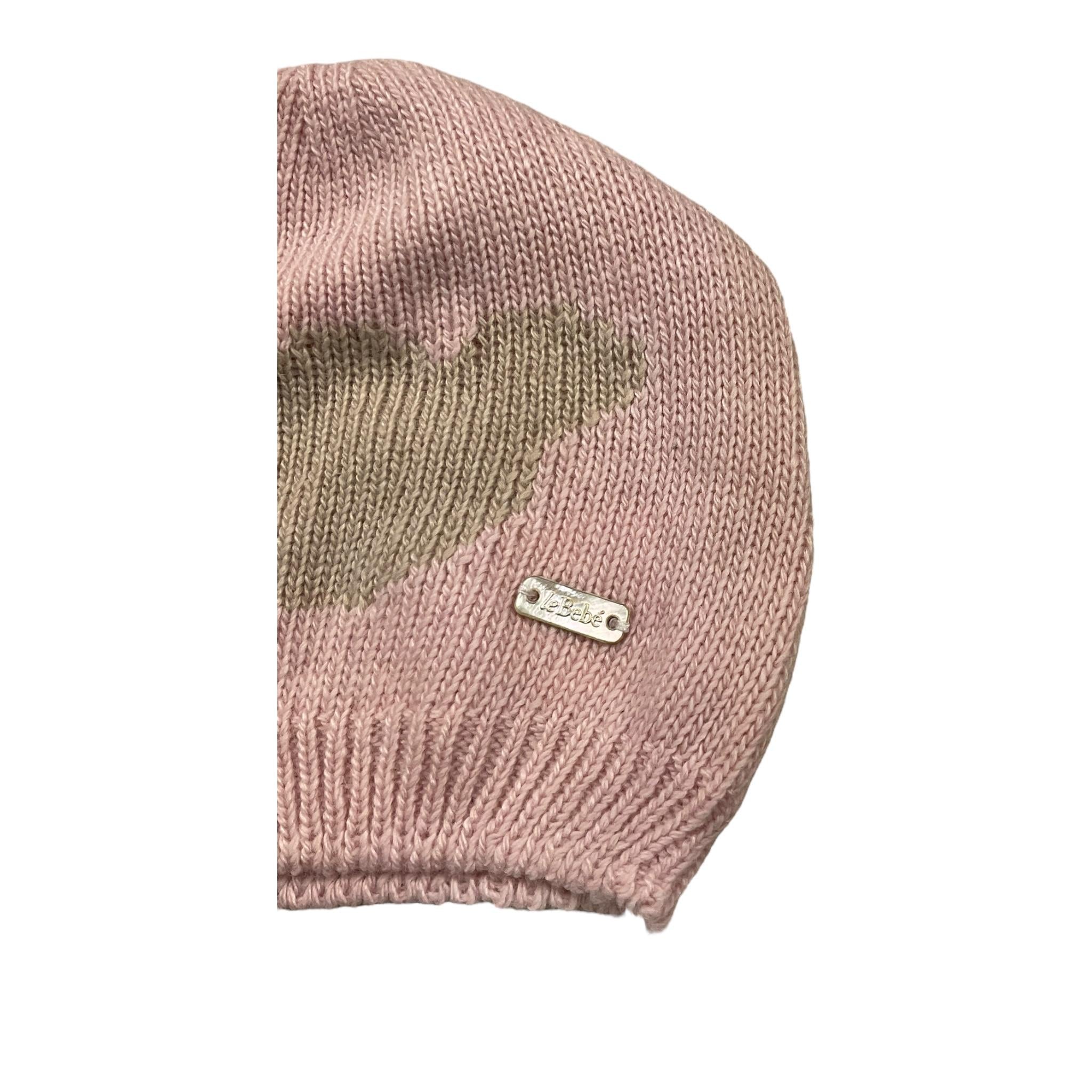 LE BEBE' cappello tinta unita con orso Rosa per Neonata LBG5935R ROSA LE BEBE'