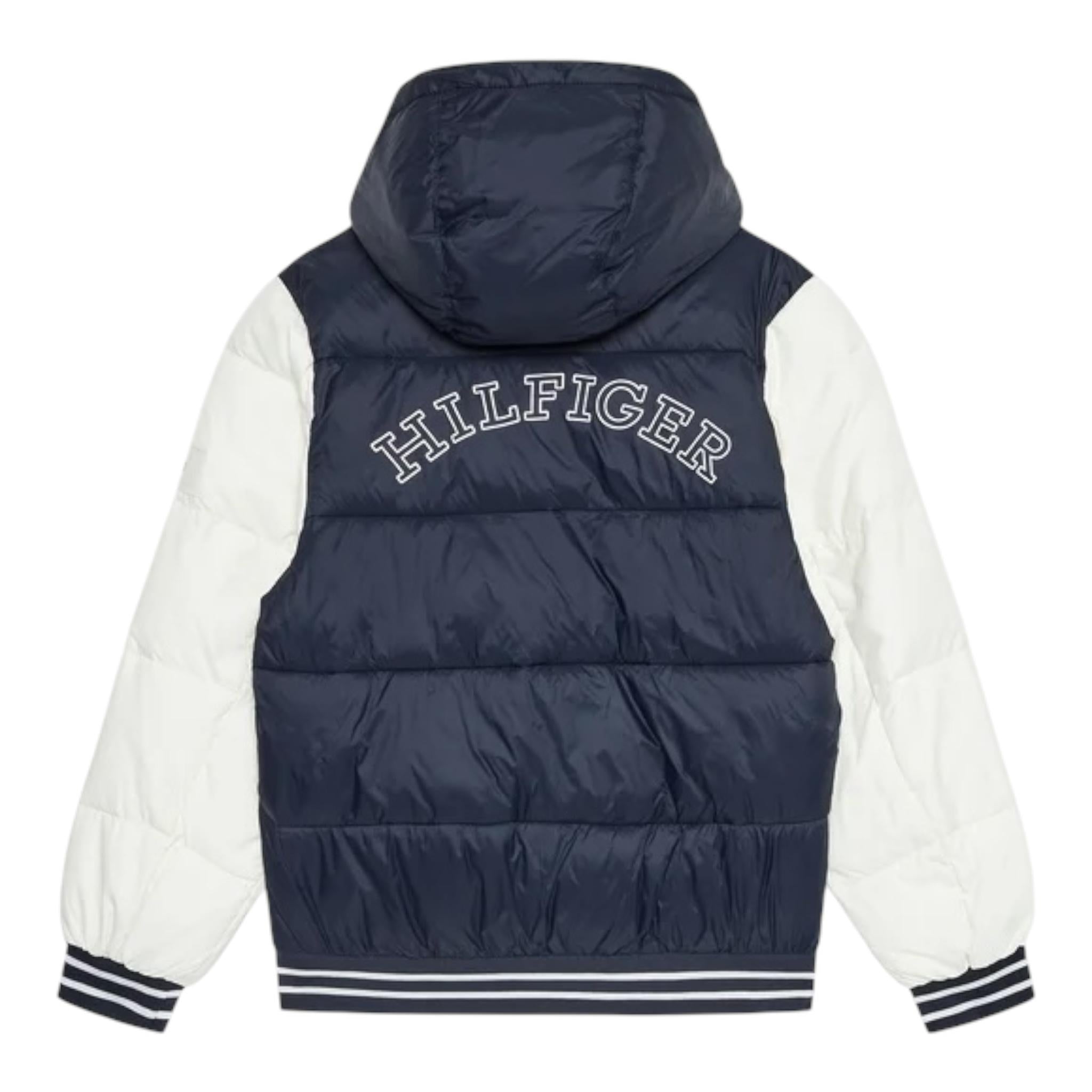 TOMMY HILFIGER giubbino tinta unita con cappuccio e maniche in contrasto Blu per Bambino KB0KB09465XX BLU TOMMY HILFIGER