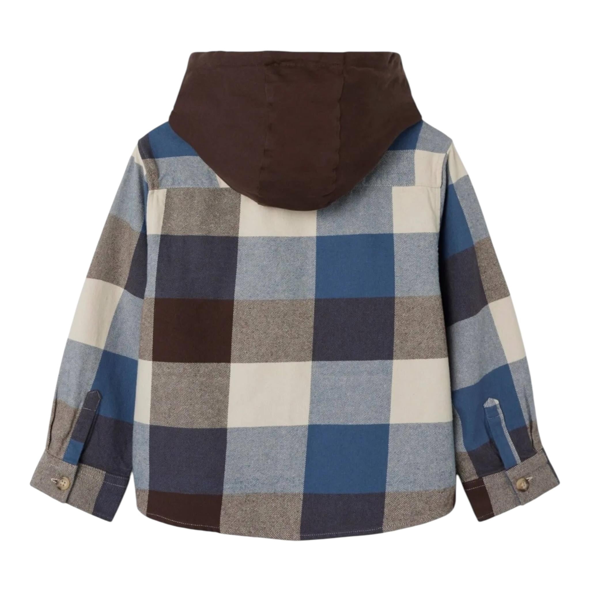 NAME.IT camicia manica lunga fantasia quadri con cappuccio Multicolor per Bambino 13237393 MULTICOLOR NAME.IT
