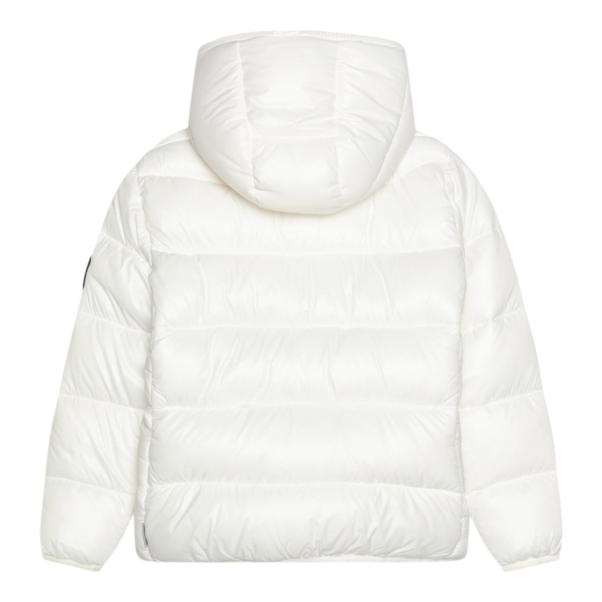 SAVE THE DUCK giubbino tinta unita con zip e cappuccio Bianco per Bambina J31280BJX BIANCO SAVE THE DUCK